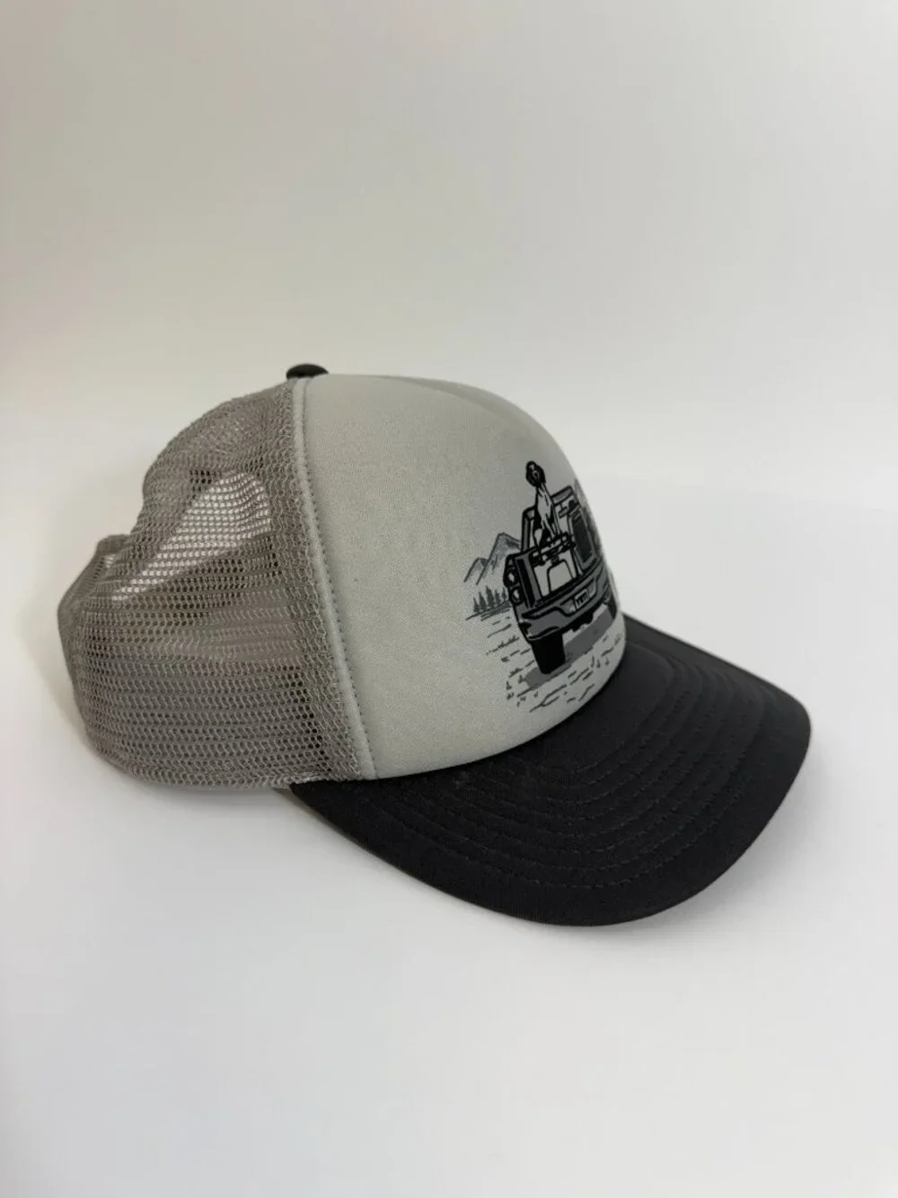 Yeti Kids Pup in a Truck Trucker Hat Cap Gray Adjustable Snapback Extremely RARE